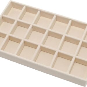 Funstreet Velvet Jewelry Organizer Tray, Beige 18 Grids product image