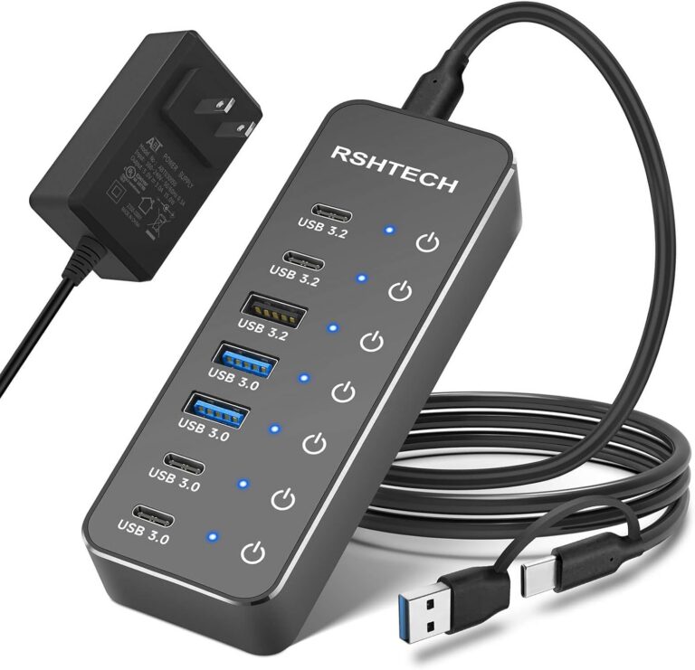 RSHTECH RSH-ST07C-4 7-Port Powered USB-C/USB 3.2 Data Hub product image