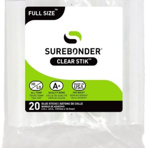 Surebonder Full-Size Hot Glue Sticks, Clear, 4-Inch, 20 Pack product image