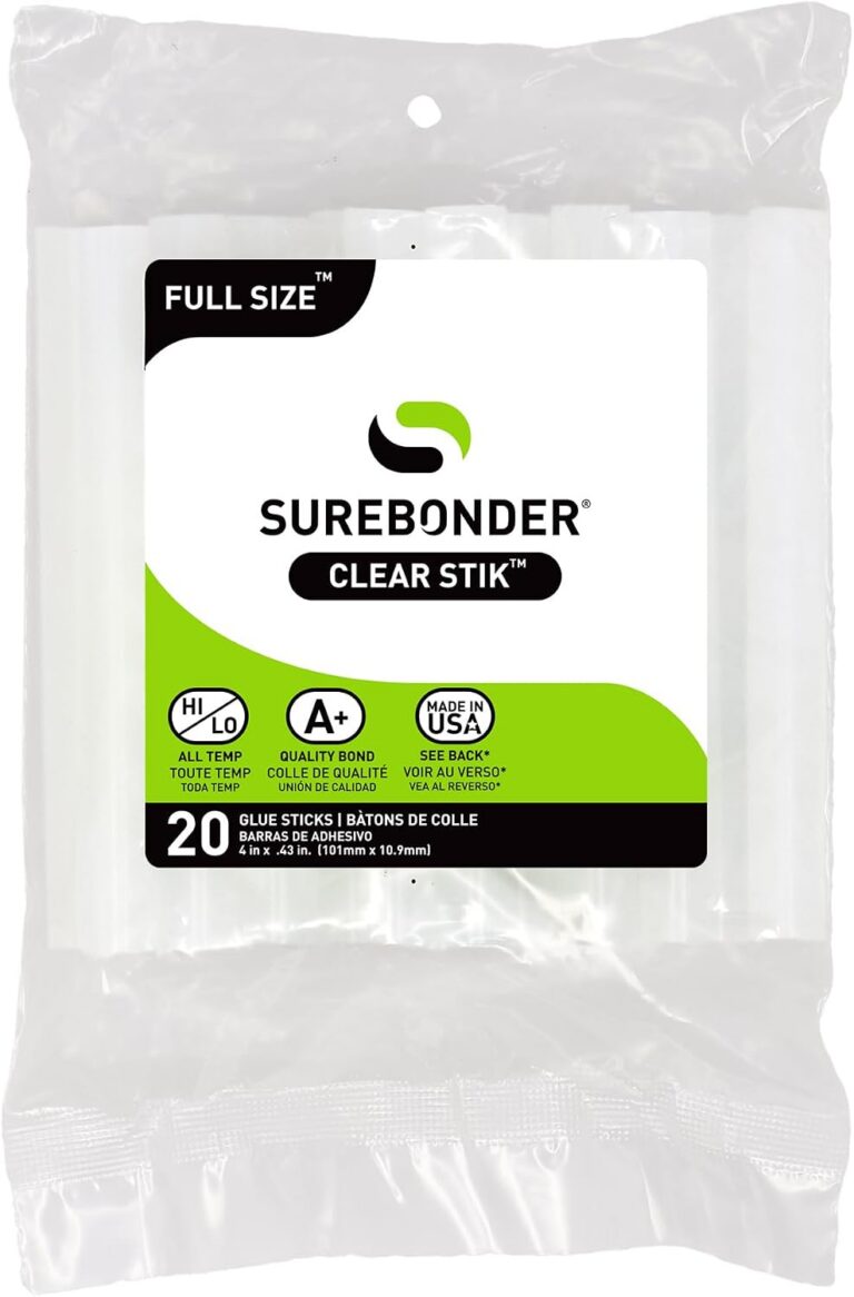 Surebonder Full-Size Hot Glue Sticks, Clear, 4-Inch, 20 Pack product image
