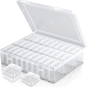 Qryuvfek 31 Clear Bead Storage Boxes with Hinged Lids product image