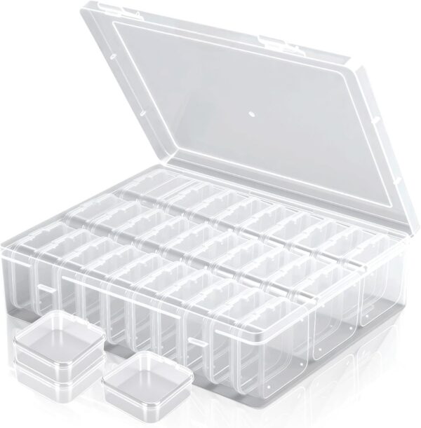 Qryuvfek 31 Clear Bead Storage Boxes with Hinged Lids Qryuvfek 31 Clear Bead Storage Boxes with Hinged Lids product image