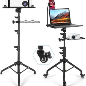 Tossbiss Laptop Tripod on Wheels with 2 Shelves product image