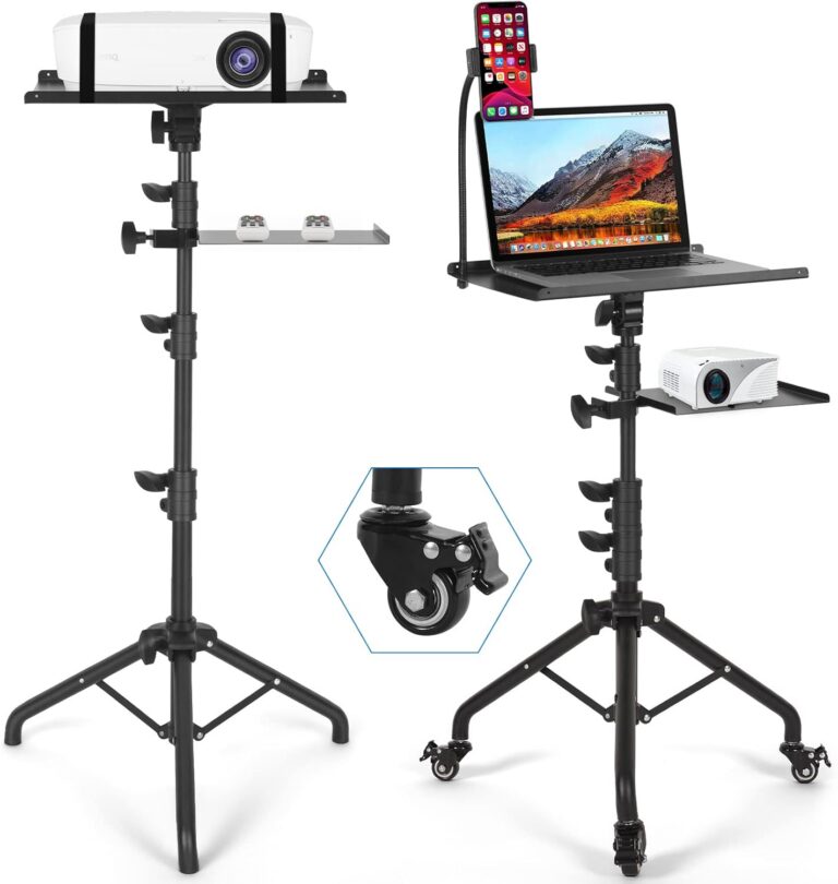 Tossbiss Laptop Tripod on Wheels with 2 Shelves product image