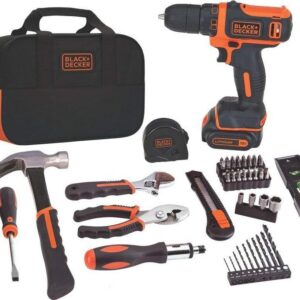 BLACK+DECKER 12V MAX Drill & Home Tool Kit, 60-Piece (BDCDD12PK) product image