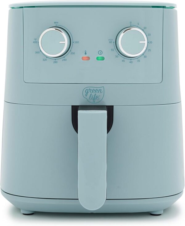 GreenLife 4.5QT Mechanical Air Fryer, Blue Haze product image