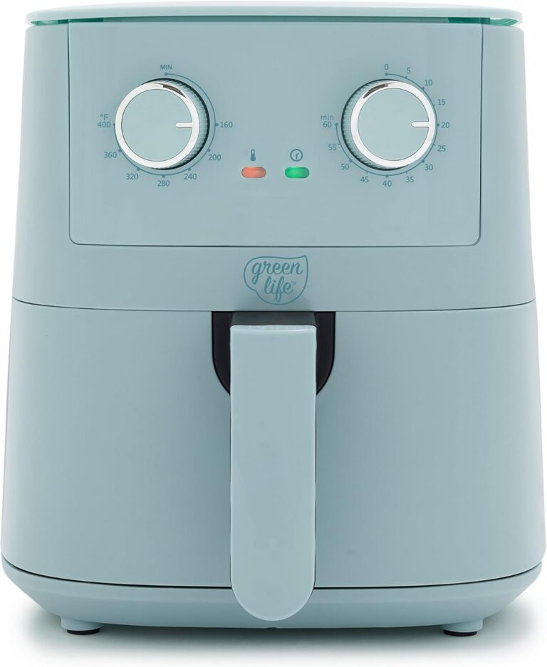 GreenLife 4.5QT Mechanical Air Fryer, Blue Haze product image