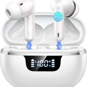 Jxrev Wireless Earbuds, Bluetooth 5.4, White product image