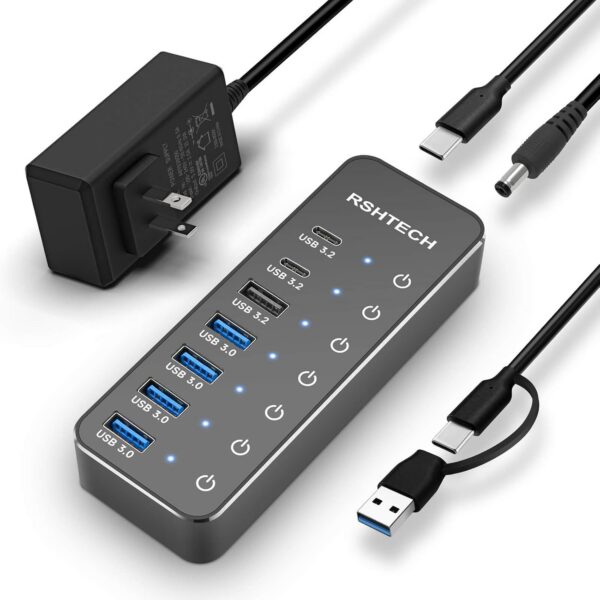 RSHTECH RSH-ST07C 7-Port Powered USB Hub product image