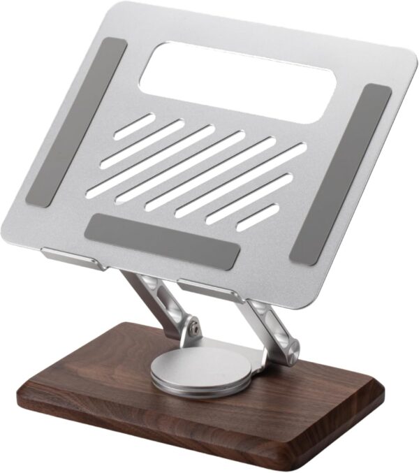 muso wood Laptop Stand for Desk with 360 Rotating Walnut Base muso wood Laptop Stand for Desk with 360 Rotating Walnut Base product image