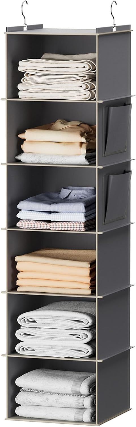 YOUDENOVA Hanging Closet Organizer and Storage, 6-Shelf, Grey product image