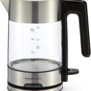 Amazon Basics Electric Kettle with Glass Carafe, 1 Liter product image