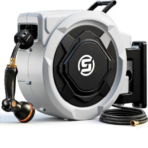 SUNPOW Retractable Garden Hose Reel, 5/8in x 100ft product image
