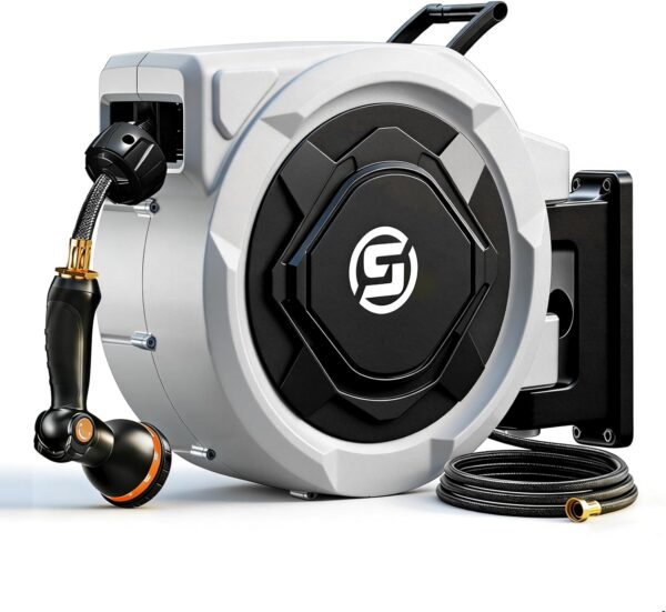 SUNPOW Retractable Garden Hose Reel, 5/8in x 100ft SUNPOW Retractable Garden Hose Reel, 5/8in x 100ft product image