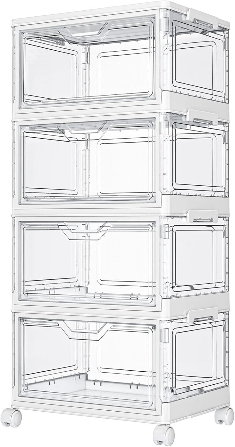 Kmiectse Clear Storage Bins with Lids, 4-Tier 23-Quart Set product image