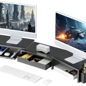 gianotter Dual Monitor Stand Riser With Drawer and 2 Pen Holders product image