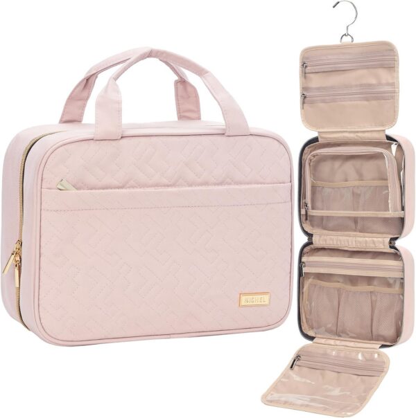 NISHEL Travel Toiletry Bag, Medium, Pink product image