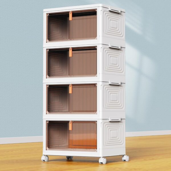 YFXCVSL 4-Tier Plastic Storage Bins with Lid, 23QT product image