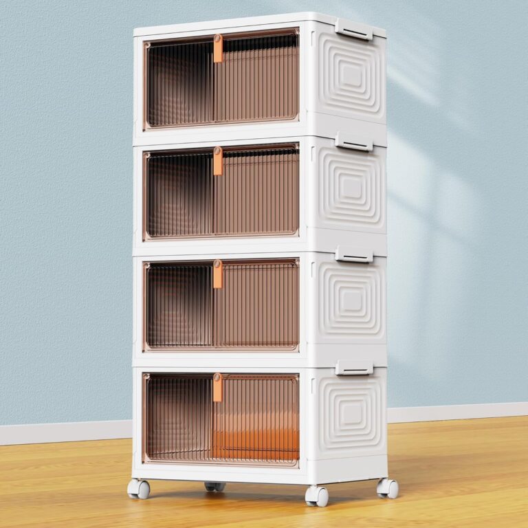 YFXCVSL 4-Tier Plastic Storage Bins with Lid, 23QT product image