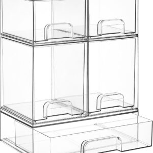 Vtopmart Clear Stackable Storage Drawers Set of 5 product image