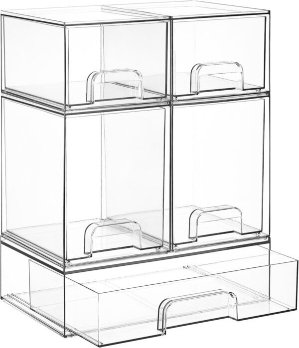 Vtopmart Clear Stackable Storage Drawers Set of 5 product image
