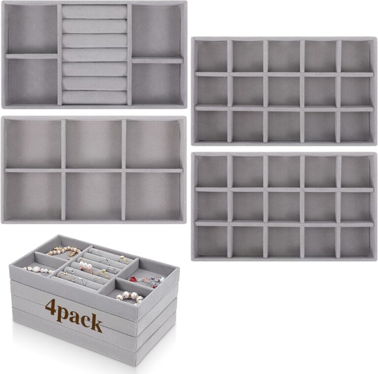 Oqqlin 4 Pcs Velvet Stackable Jewelry Trays product image