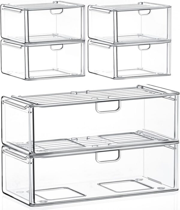 caktraie 6-Pack Acrylic Stackable Storage Drawers caktraie 6-Pack Acrylic Stackable Storage Drawers product image