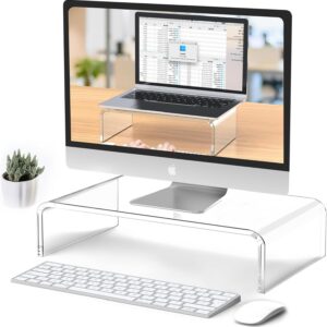 Beimu Acrylic Monitor Stand Riser, Clear, 12.5 x 7.5 x 4 in product image