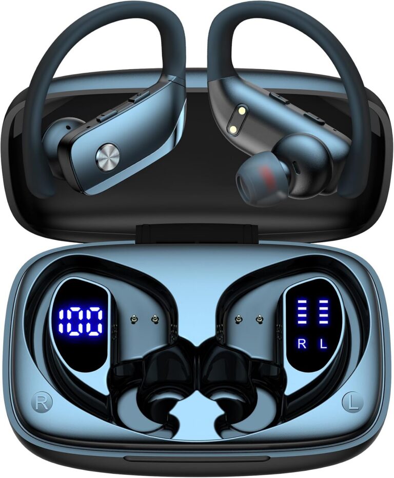 bmani Wireless Earbuds with Over-Ear Hooks and LED Display Case product image