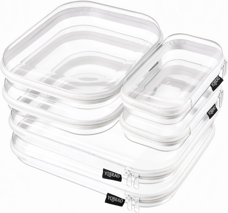 YQBRAO Clear Hard Shell Zipper Cases, 6-Pack product image