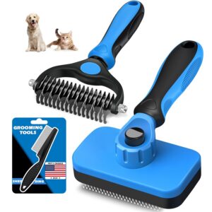 Augwind 3PCS Self-Cleaning Slicker Brush, Grooming Rake & Flea Comb product image