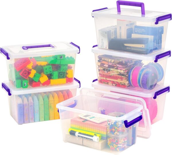 IRIS USA 5 Qt. Storage Bins with Lids, Clear (6-Pack) product image
