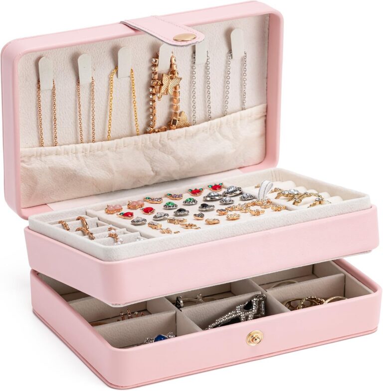 Travel Jewelry Case, 2-Layer Large Jewelry Organizer Box product image