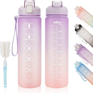 YC Kitchen 32oz Motivational Water Bottle with Straw and Carrying Strap product image
