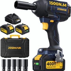 JESIMAIK Cordless Impact Wrench, 1/2-Inch Brushless Impact Gun product image