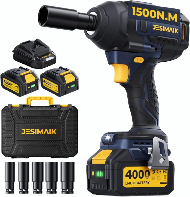 JESIMAIK Cordless Impact Wrench, 1/2-Inch Brushless Impact Gun product image