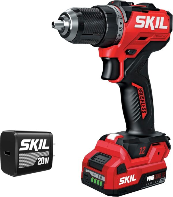 SKIL 12V Brushless Cordless 1/2-Inch Compact Drill Driver Kit (DL6290A-11) product image