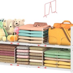 Hongtamoya Stackable Closet Storage Shelf with Adjustable Divider product image