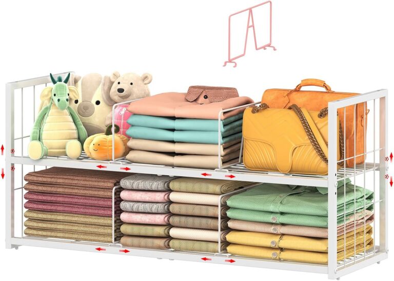 Hongtamoya Stackable Closet Storage Shelf with Adjustable Divider product image