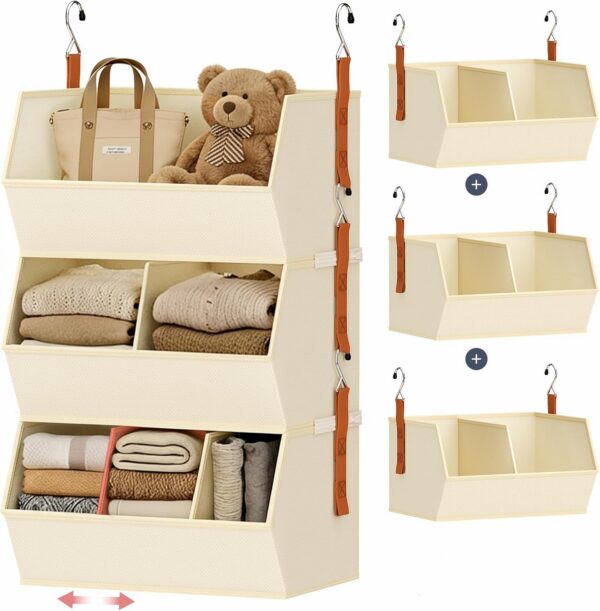 DIMJ Extra Large Hanging Closet Organizer, 3 Pack product image