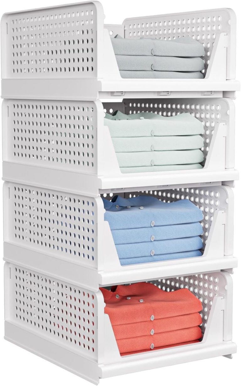 caktraie 4 Pack Stackable Closet Storage Basket product image