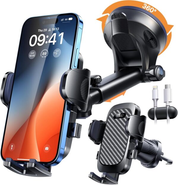 YRU True Military-Grade 360-Degree Rotating Car Phone Holder YRU True Military-Grade 360-Degree Rotating Car Phone Holder product image