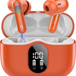 Btootos Wireless Earbuds, Deep Orange product image