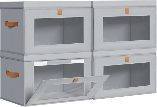 DIMJ Storage Bins with Lids, Large 4 Pack product image