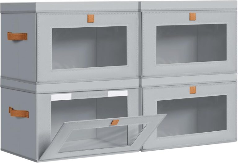 DIMJ Storage Bins with Lids, Large 4 Pack product image