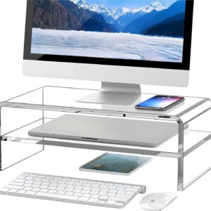 Egchi Clear Acrylic Monitor Stand Riser 2 Tier product image