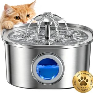 PEKTACO Cat Water Fountain, 3.2L Stainless Steel product image