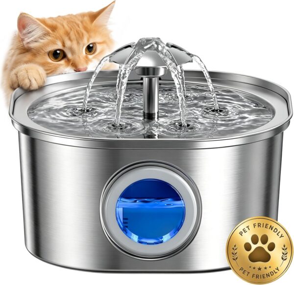 PEKTACO Cat Water Fountain, 3.2L Stainless Steel PEKTACO Cat Water Fountain, 3.2L Stainless Steel product image