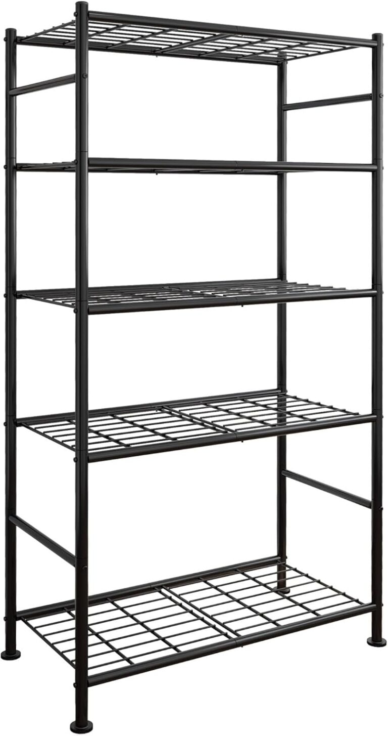 Sakugi 5-Tier Storage Shelves, 33 x 12.6 x 72 in, Black product image