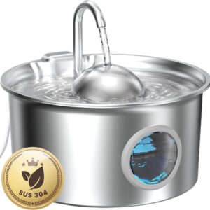 Dctrod 2.6L Stainless-Steel Cat Water Fountain product image